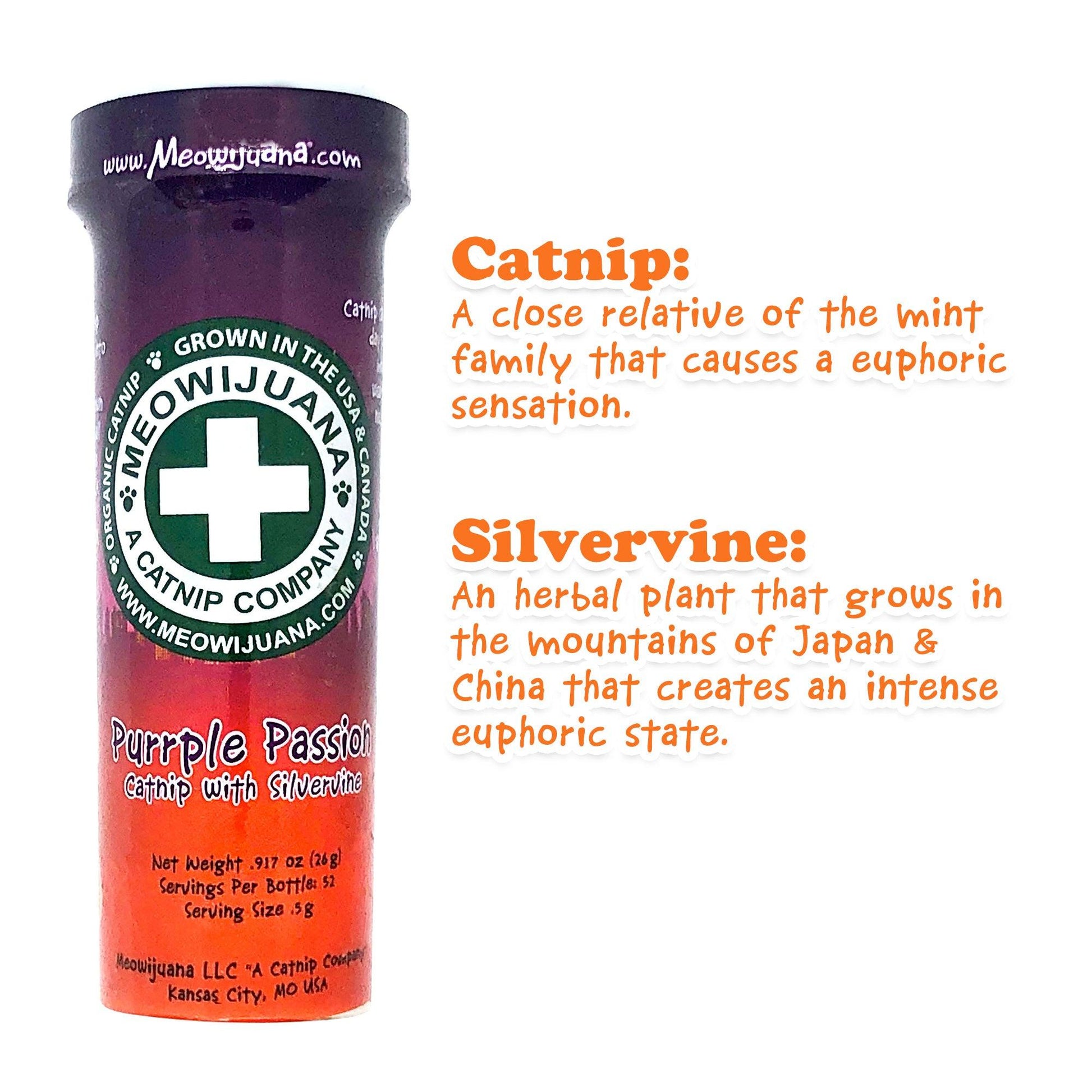 Purrple Passion - Silvervine & Catnip Blend - Meowijuana - A Catnip Company