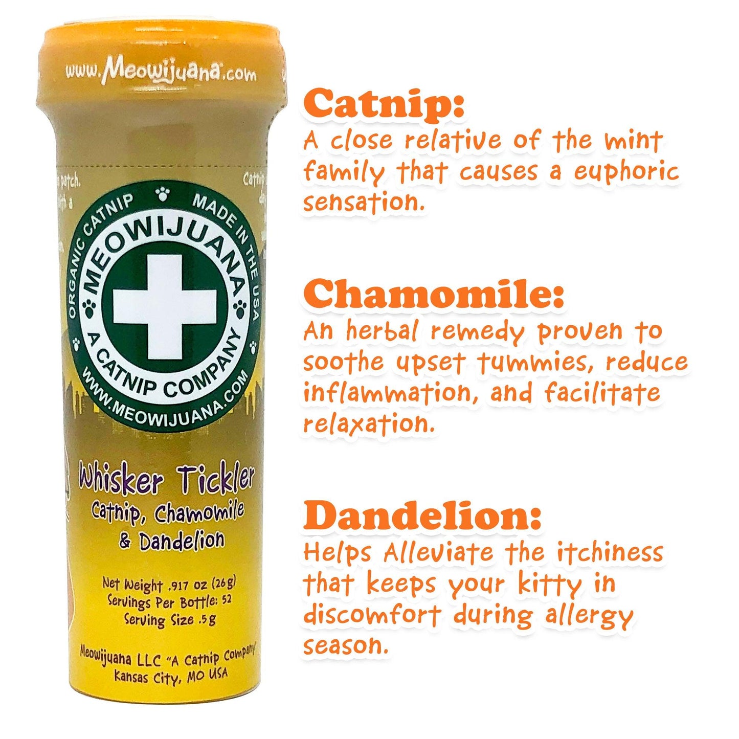 Whisker Tickler - Chamomile, Dandelion & Catnip Blend