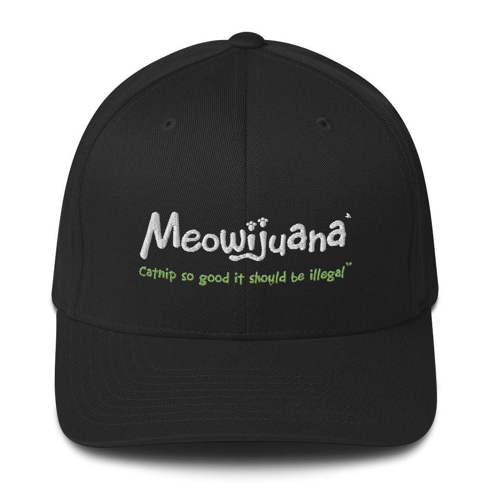 Structured Twill Cap w/ Embroidered Meowijuana Logo