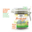 Side view of Catnip Pawty Mix jar with text promoting wellness and fun; includes serving size details.