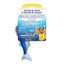 The back of the tuna toy packaging featuring playful text about the toy's benefits and social media tags for cat photos.