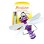 Plush dragonfly cat toy with refillable catnip and hanging clip, packaged with Meowijuana branding.