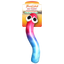 Gummy worm-shaped cat toy with colorful gradient and big eyes, paired with a tube of premium catnip.