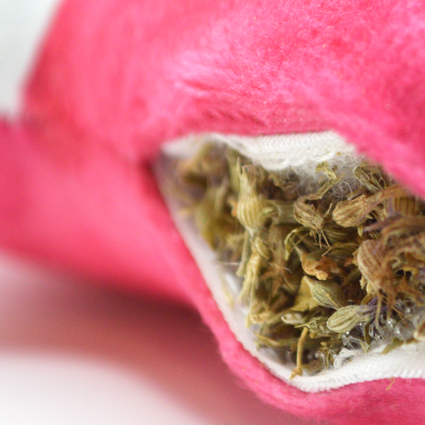Back of the gummy worm toy packaging with Meowijuana branding and catnip benefits.