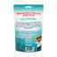 Back of Meowijuana Crunchie Munchies bag with product details including feeding instructions, ingredients, and no wheat, corn, or animal by-products.