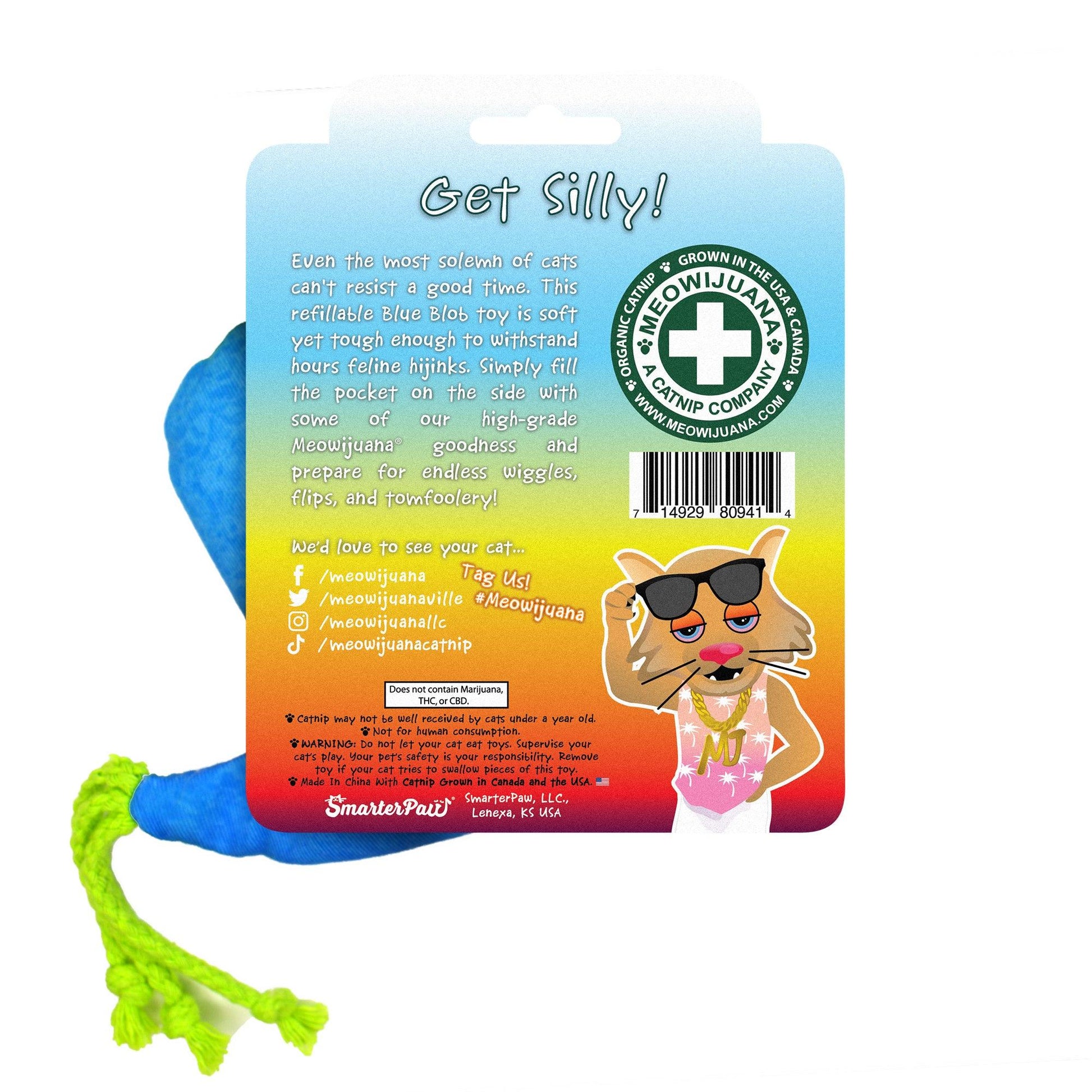 Get Silly Refillable Blue Blob - Meowijuana - A Catnip Company