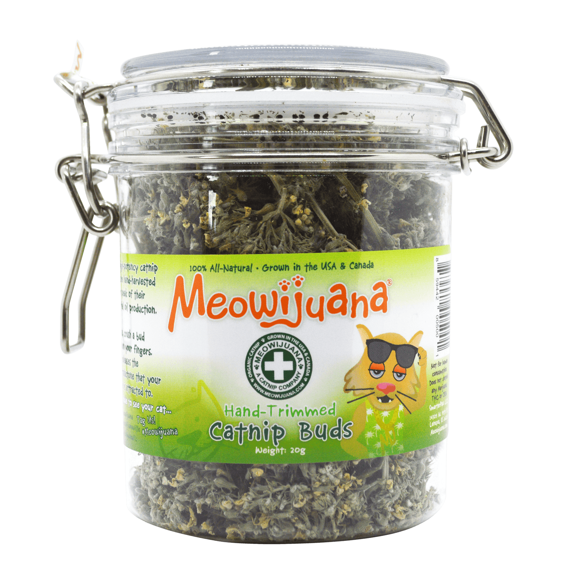 Jar of Organic Catnip Buds - Meowijuana - A Catnip Company