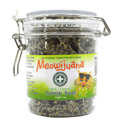 Jar of Organic Catnip Buds - Meowijuana - A Catnip Company