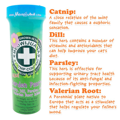 Garden Pawty - Catnip, Dill, Parsley & Valerian Root Blend - Meowijuana - A Catnip Company