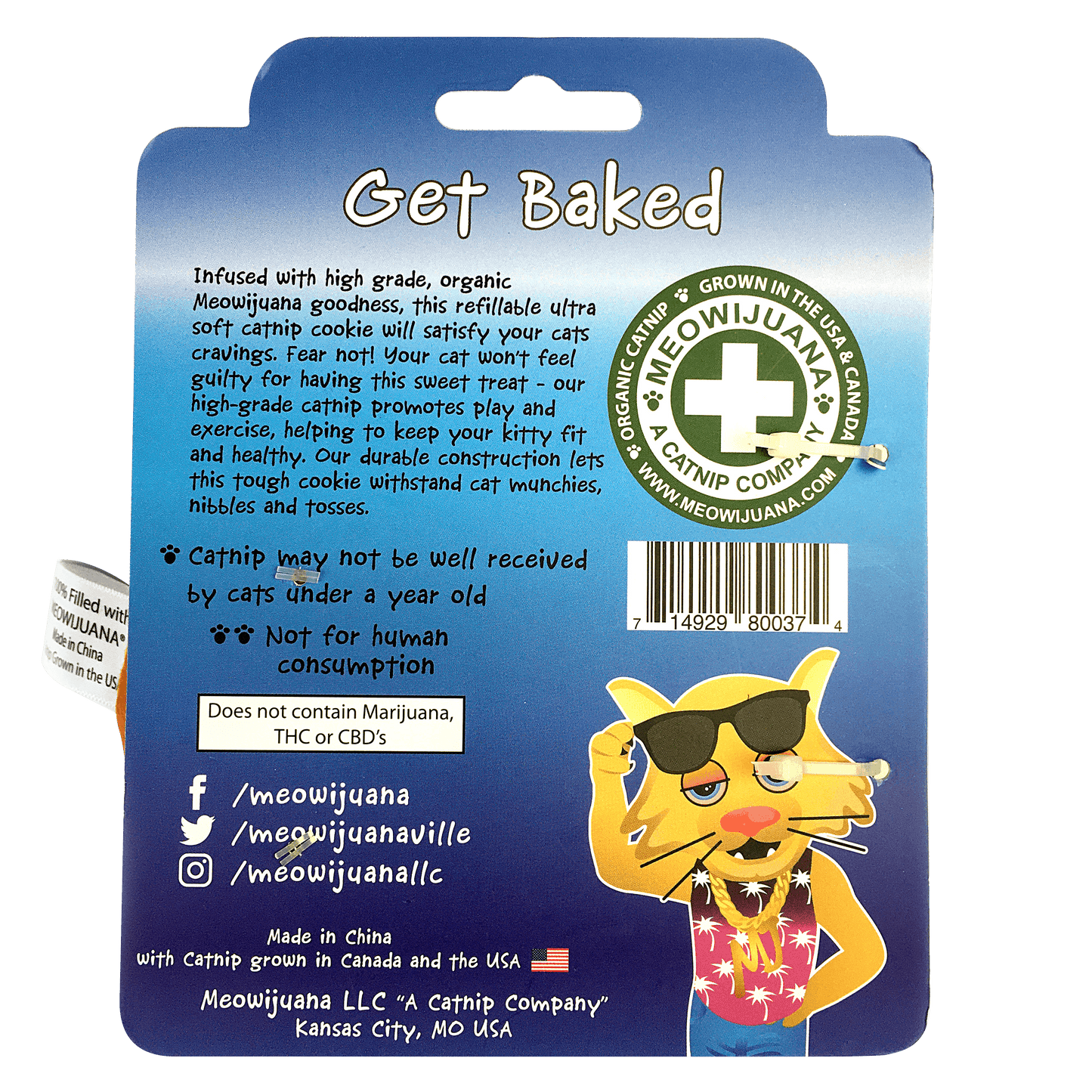 Get Baked Refillable Cookie - Meowijuana - A Catnip Company