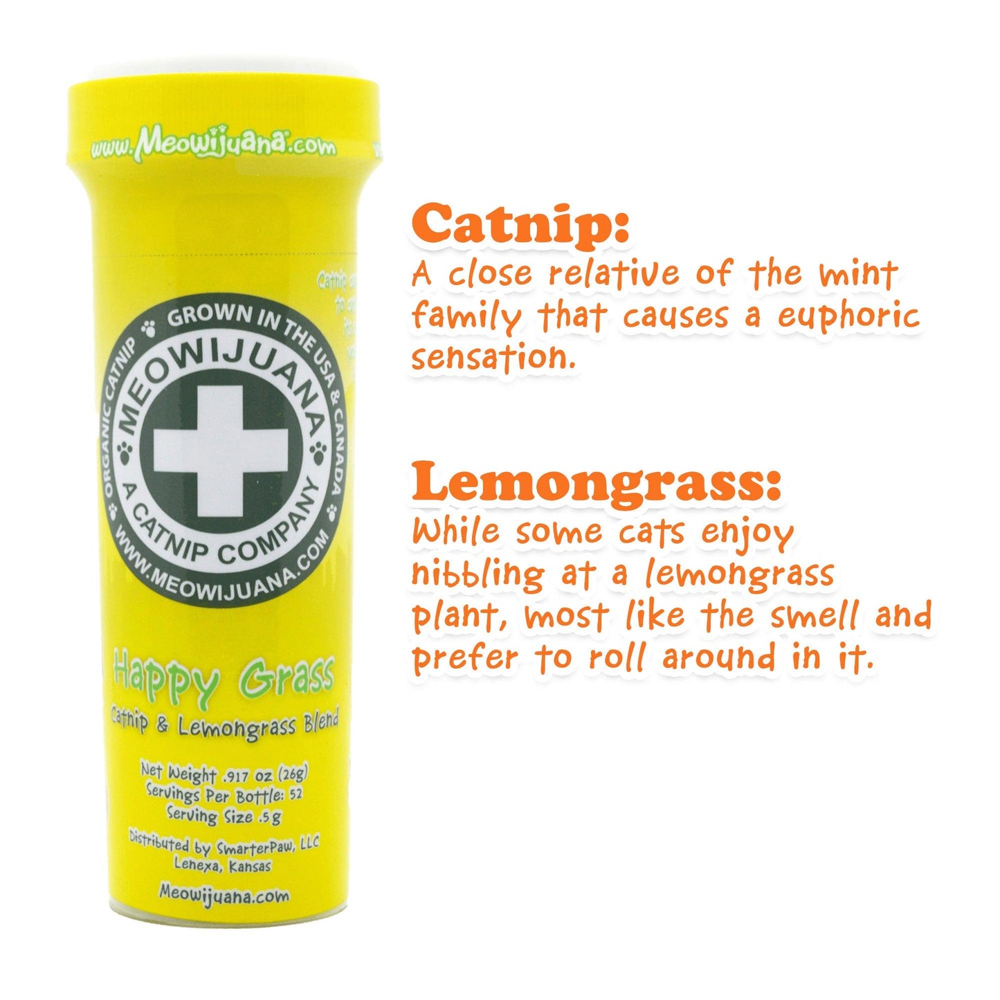Happy Grass - Catnip & Lemongrass Blend - Meowijuana - A Catnip Company