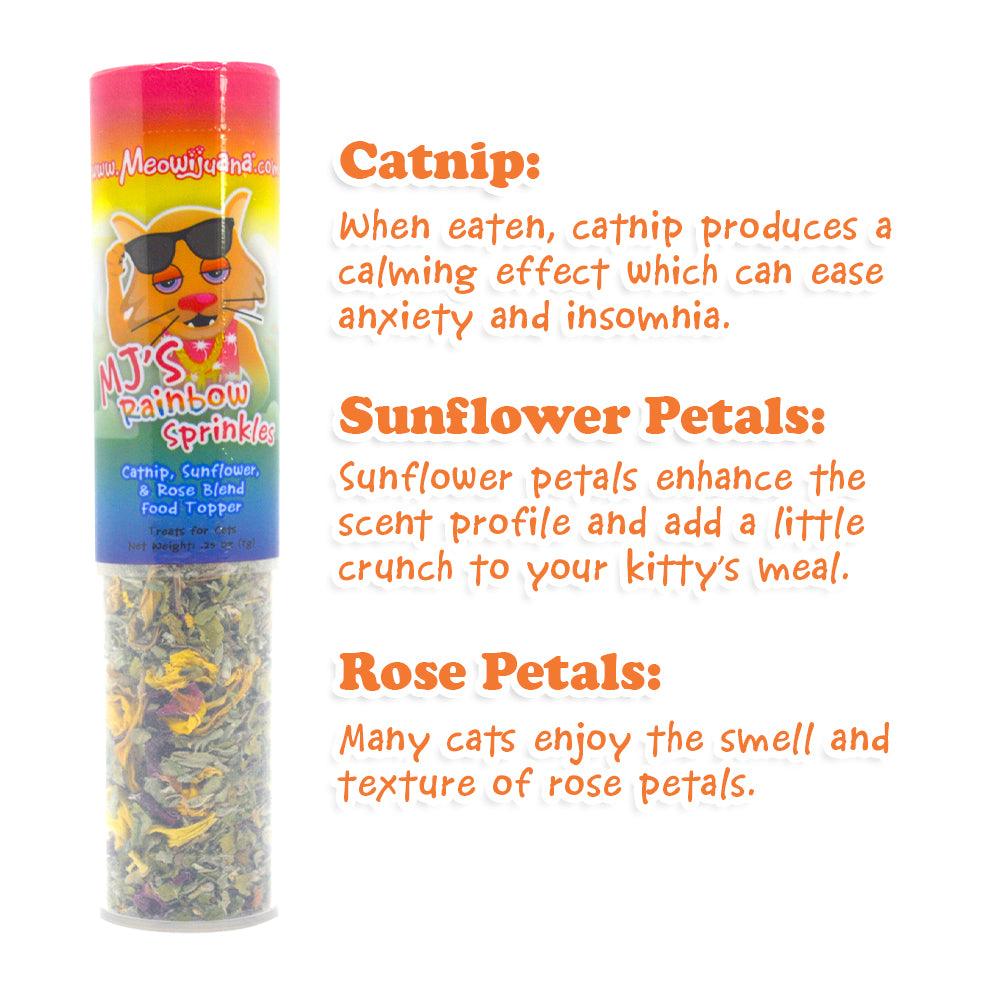 MJ's Rainbow Sprinkles Catnip Food Topper - Meowijuana - A Catnip Company