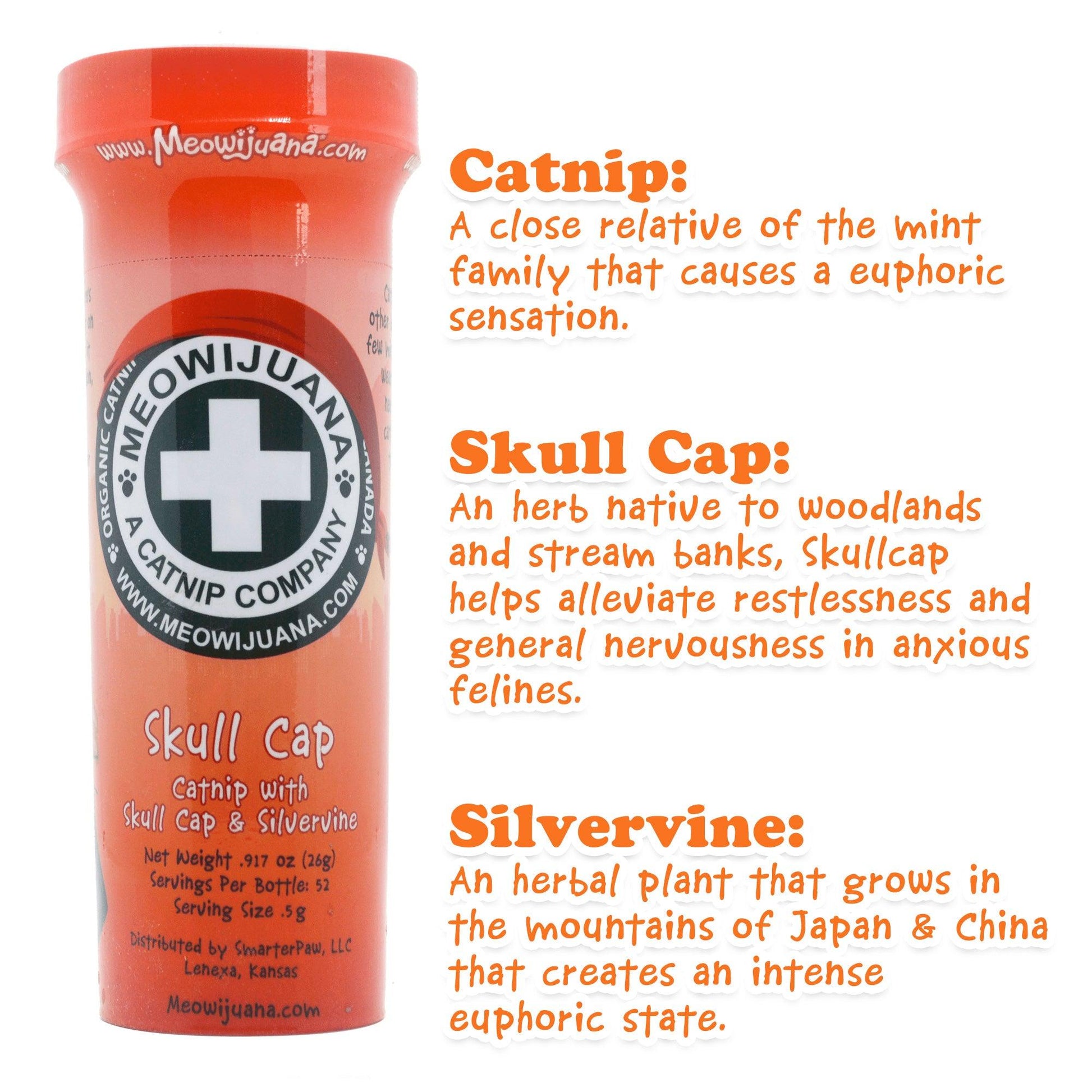 Skull Cap - Catnip, Skull Cap & Silvervine Blend - Meowijuana - A Catnip Company