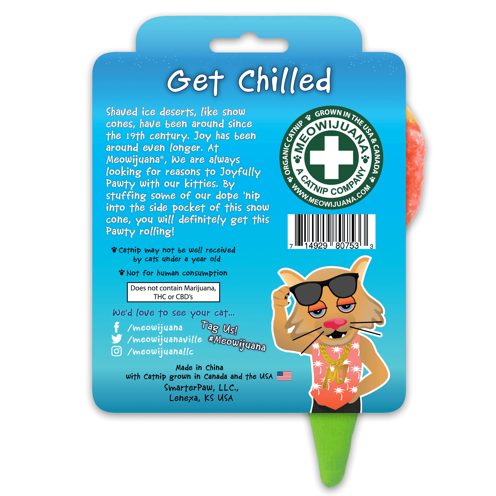 Get Chilled Refillable Snow Cone - Meowijuana - A Catnip Company