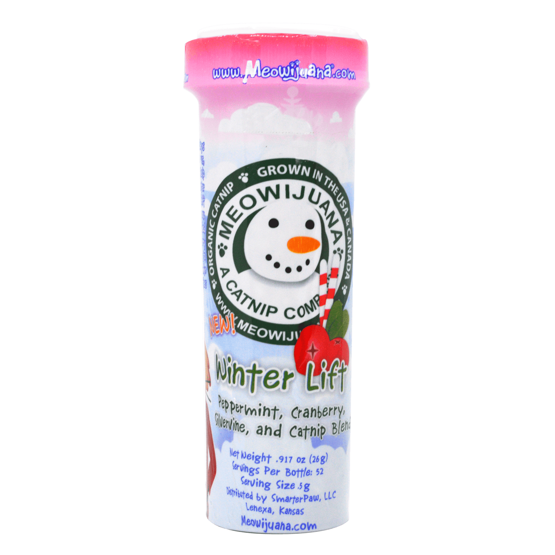 Winter Lift - Peppermint, Cranberry, Silvervine, and Catnip Blend - Meowijuana - A Catnip Company