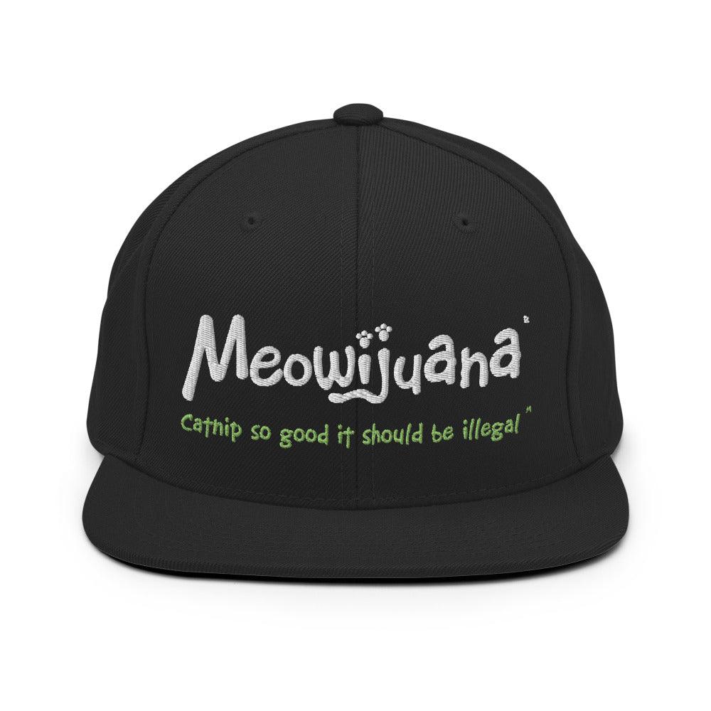 Snapback Hat w/ Embroidered Meowijuana Logo - Meowijuana - A Catnip Company