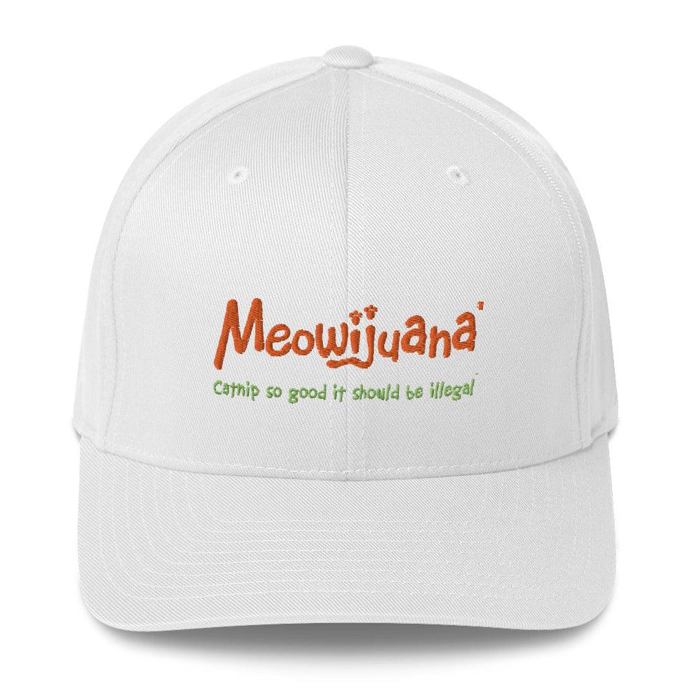 Structured Twill Cap w/ Embroidered Meowijuana Logo