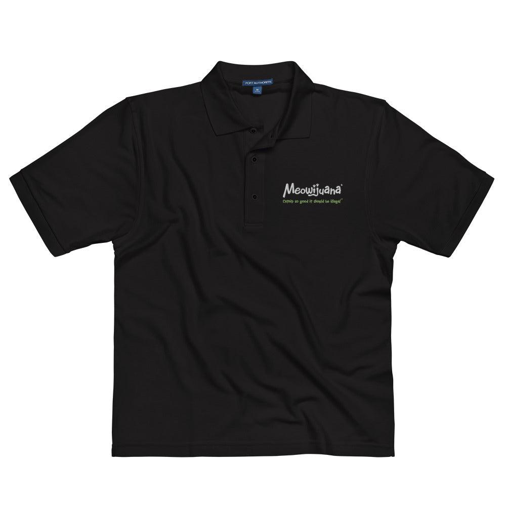 Embroidered Premium Polo - Meowijuana - A Catnip Company